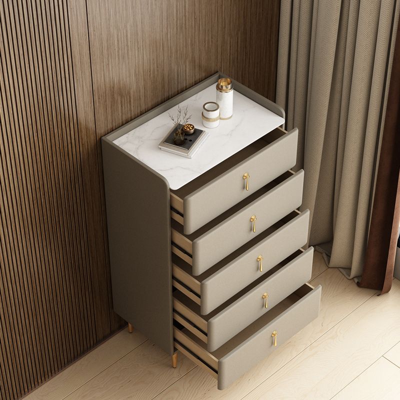 Classic Glam Storage Chest Stone Dresser with 5/4/3 Drawers , 15.6 Inch Width