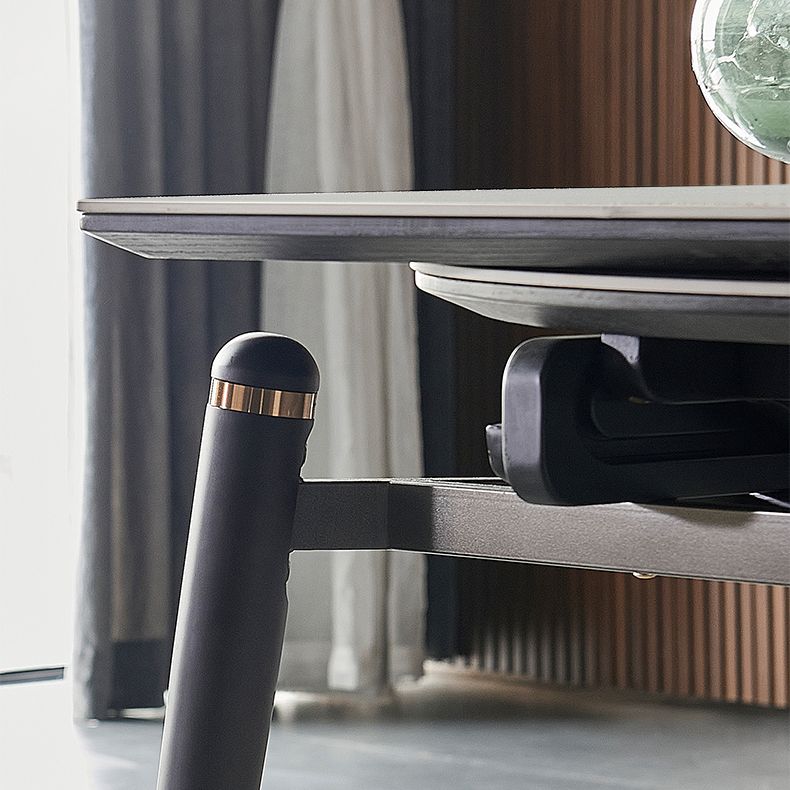 Pièces 1/4/5 modernes Dîner une table à manger en pierre fritrée avec des jambes en métal pour la maison