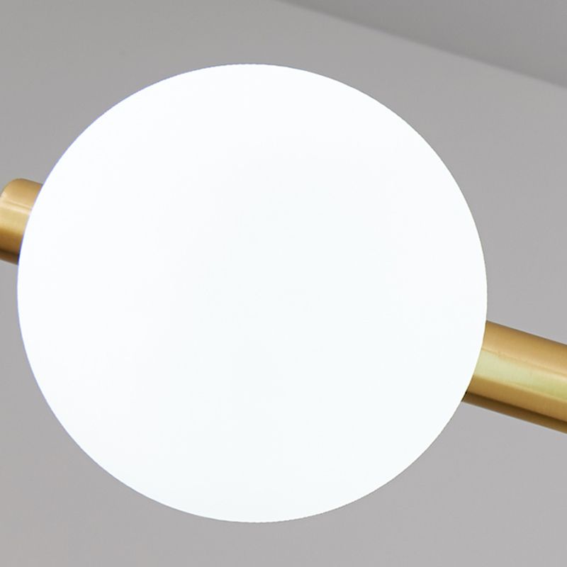 Nordic Style Copper Hanging Lamp Ball Shape Shade Island Light Fixture for Bedroom