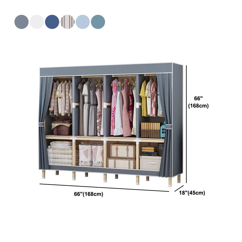Contemporary Style Solid Wood Wardrobe 1-Drawer Wardrobe Closet for Home