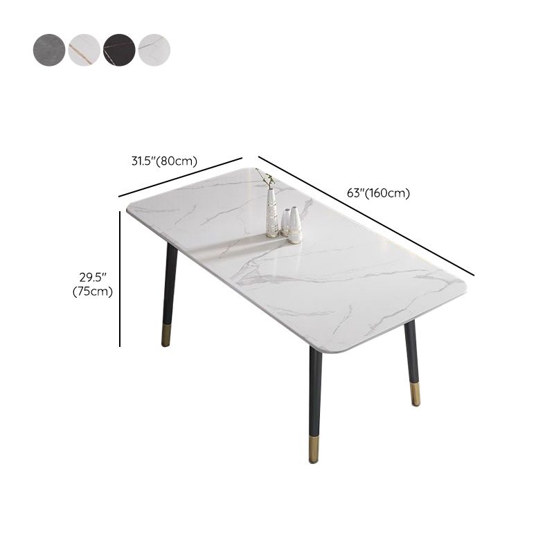 Simplicity Furniture Rectangle Stone Dining Room Table for Dining Room