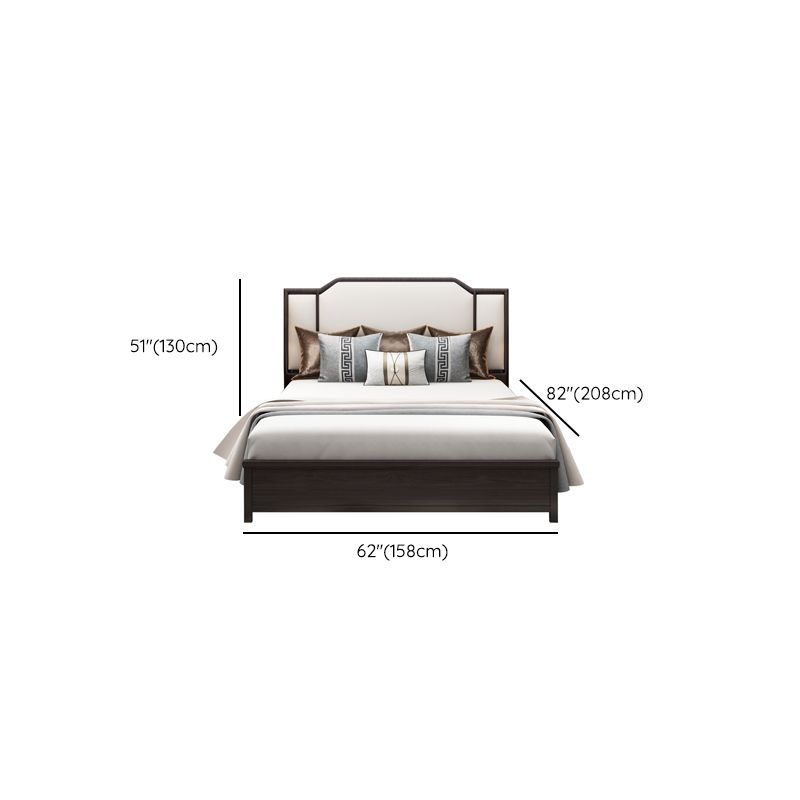 Mid-Century Modern Standard Bed Upholstered Headboard Ash Panel Bed