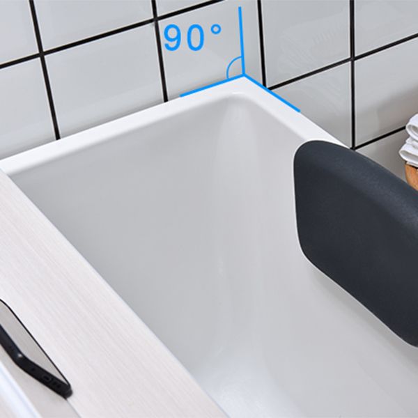 Back to Wall Bath Rectangular Antique Finish Soaking Modern Tub