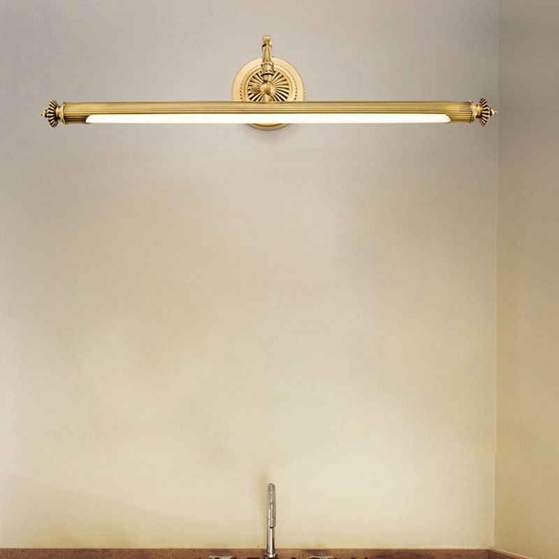 Linear Shape Metal Vanity Lights Modern Style 1 Light Vanity Light Fixture in Gold