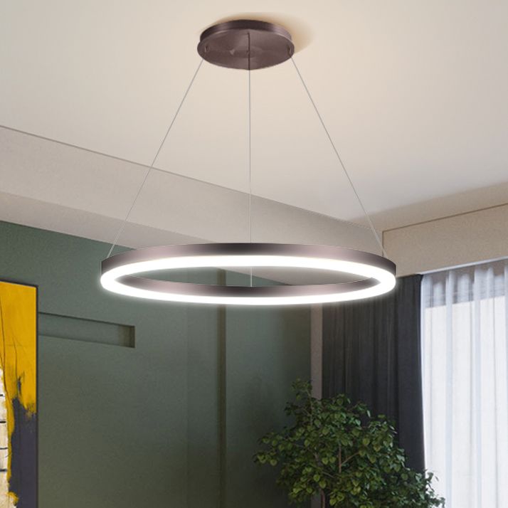 Moderne orbikuläre Form Kronleuchter Licht Metall 1 helle Kronleuchter -Beleuchtungsstoffe in Braun