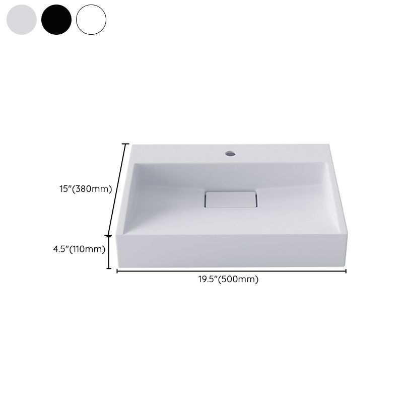 Modern Vessel Bathroom Sink Rectangular Single Faucet Hole Wash Stand(not Included Faucet)
