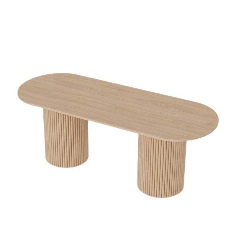 Contemporary Style Dining Oval Table Dining Wooden Table for Restaurant with Wood Legs