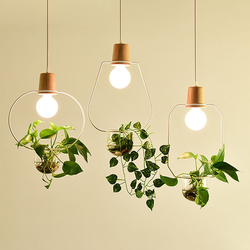 Lampada a sospensione con soffitto ad anello in metallo geometrico moderno 1 lampada da interno appesa alla luce senza botanica
