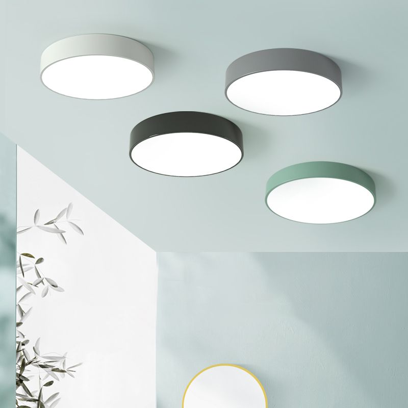 Plafoniera moderna da incasso in stile amaretto, rotonda, in acrilico, a LED, da incasso