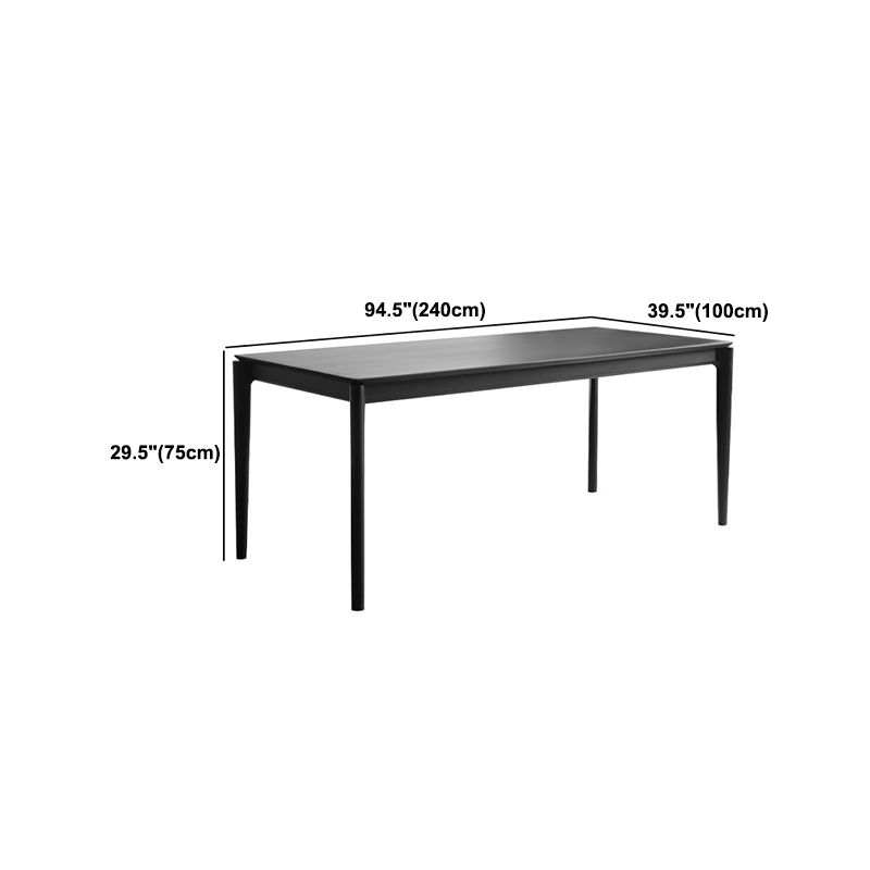Modern Black Dining Set 1/2/5 Pieces Rectangle Indoor Wood Legs Dinette Set