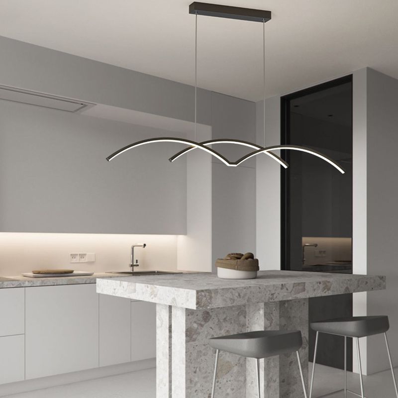 Linear Island Lights Modern Kitchen Island Lighting Metal 2 Light Island Pendant Lights