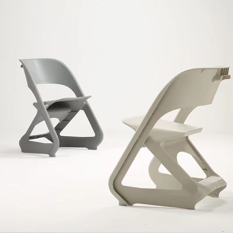 Open Back Dining Side Chair Contemporary Plastic Armless Chair