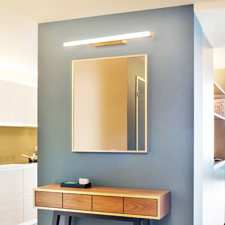 LED houten Noordse spiegel lichtwater en mistbestendige muurwandwandeling voor badkamer