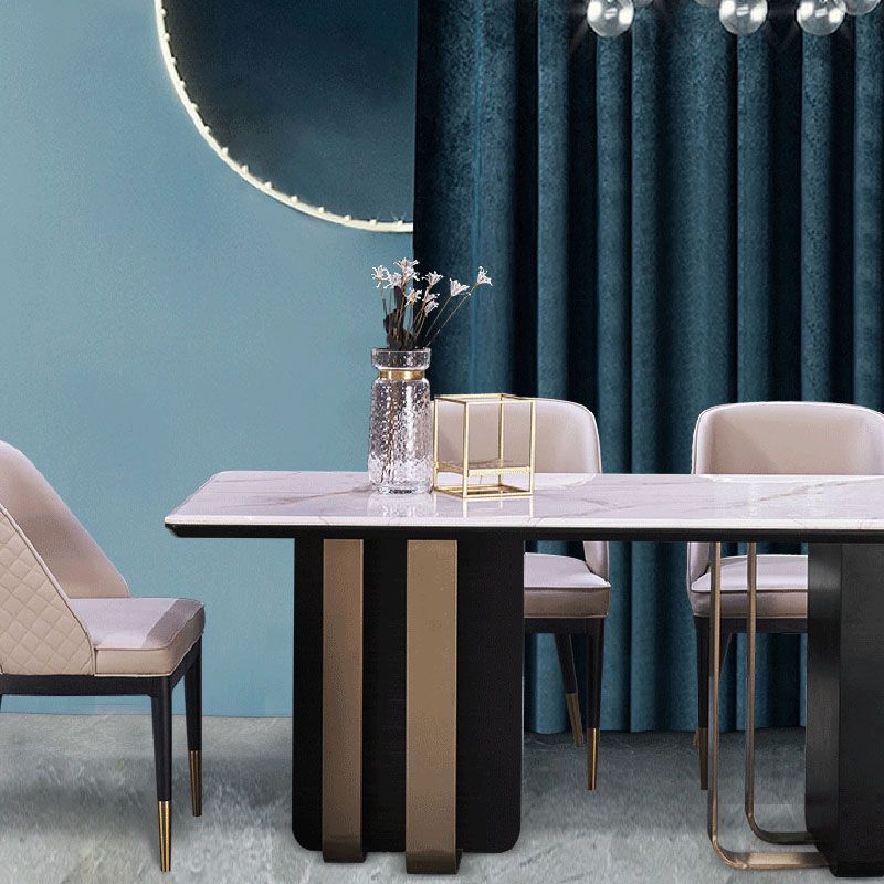 Faux Marble Dining Table Rectangle Dinner Table for Dining Room