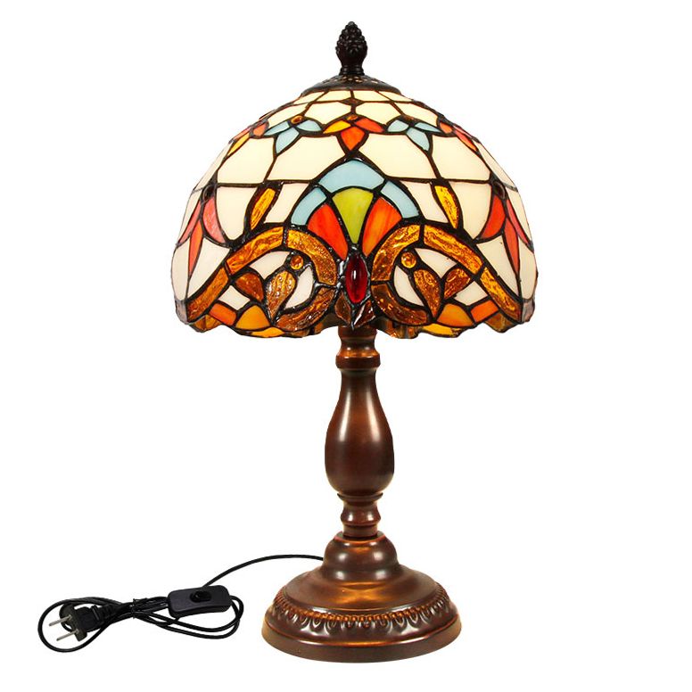 Glass Geometric Night Table Lamps Tiffany Style 1 Light Table Lamp
