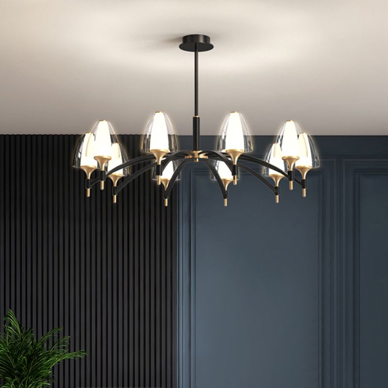 Schwarz Aluminium Anhänger Lichter Minimalismus Decke Anhänger Licht für Wohnzimmer