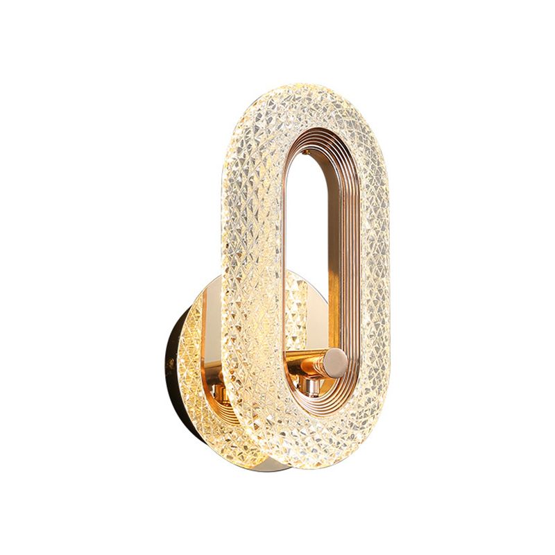 Modern Armed Sconce Light Faceted Crystal 1 Light Wall Lamp for in Clear
