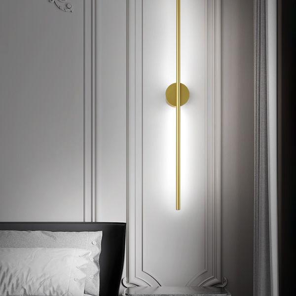 Moderner Stil linearer LED -Wandlampe Metall 1 Lichtwandbeleuchtung in Gold