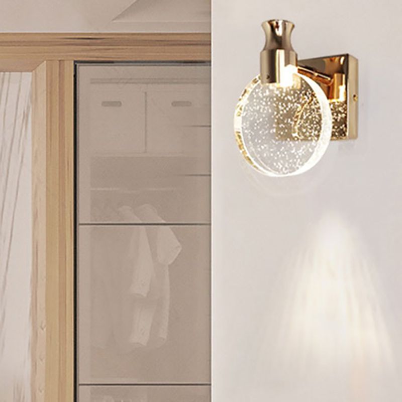 Runde LED -Wandleuchten Licht zeitgenössischer moderner Kristallschatten Innenwandlicht