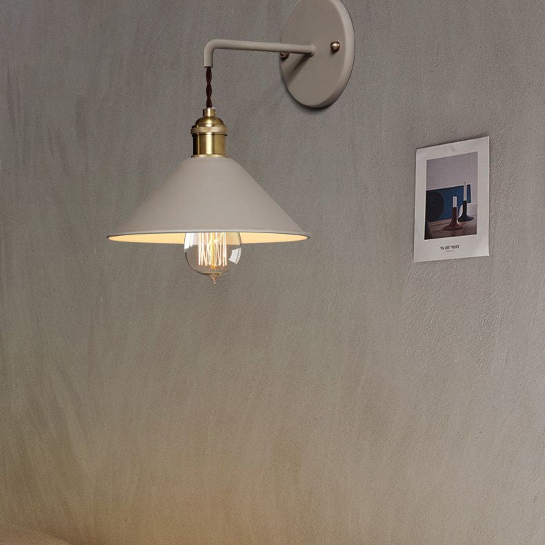 1 Light Metal Wall Mounted Light Fixture Modern Cone Wall Sconce Lighting for Dining Room