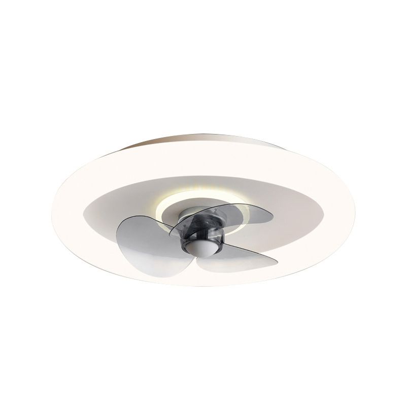Einfachheit Geometrische Deckenventilator Acryl Schlafzimmer LED Flush Mount Deckenleuchte in Weiß