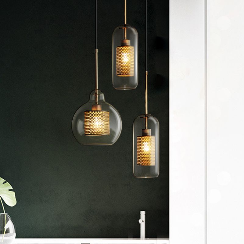 Glass Hanging Pendant Light Minimalist Dining Room Ceiling Hanging Light