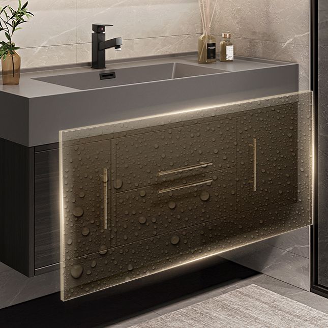 Wall Mount Bathroom Sink Vanity Glam Bathroom Vanity Set with Mirror