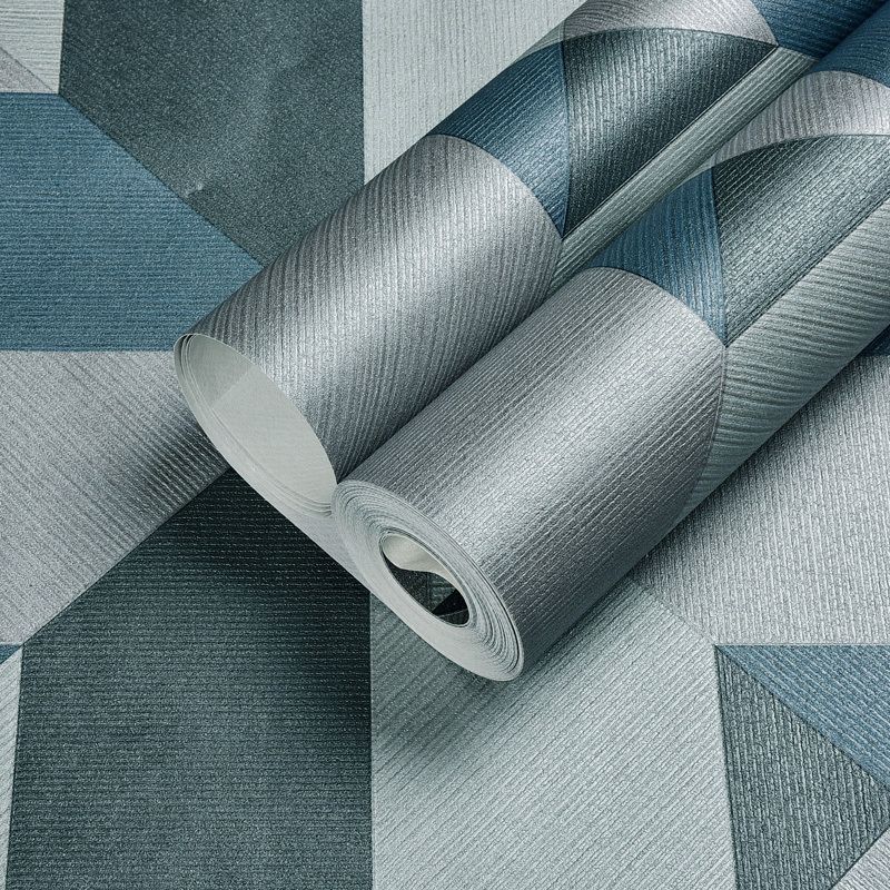 Rhombus Geometric Wallpaper Contemporary Textured Wall Art in Dark Color for Living Room