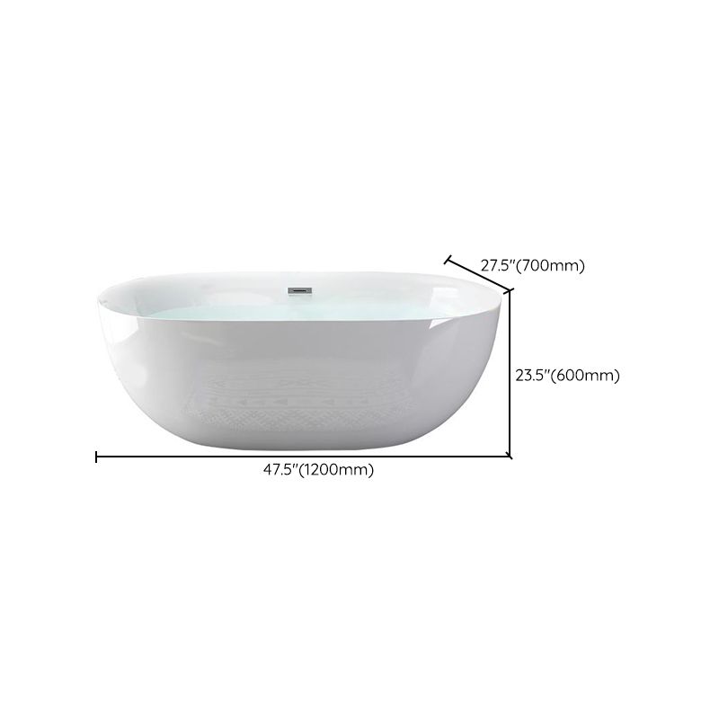 Back to Wall Modern Bathtub Freestanding Acrylic Soaking Bath