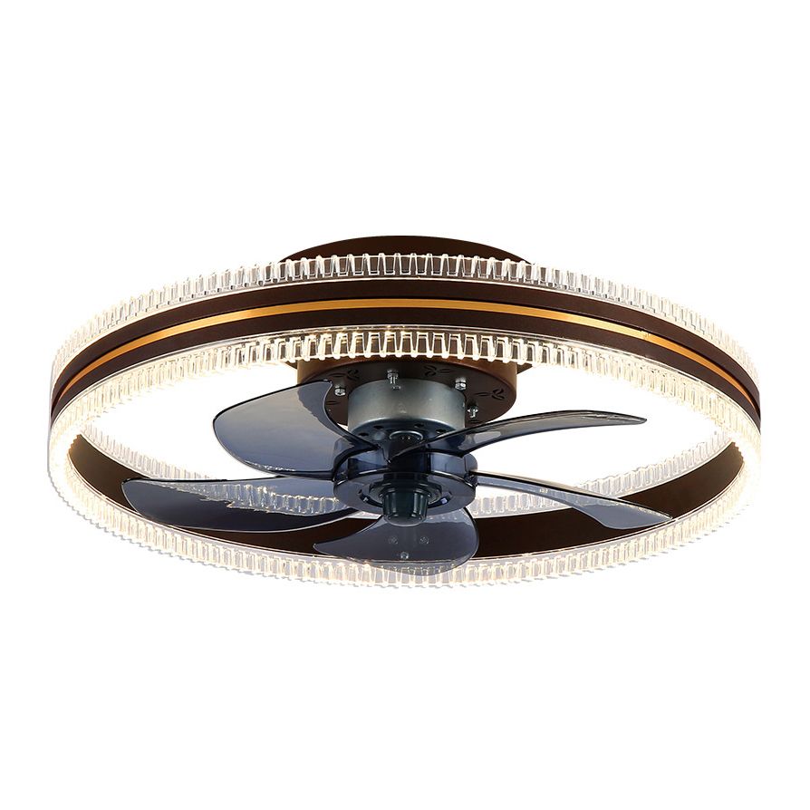 Metal Circle Ceiling Fan Lights Modern Style 2 Light LED Flush Lights