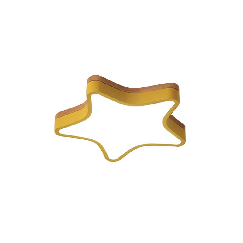 Luz de techo LED de dibujos animados de luz de techo empotrada de estrella de madera acrílica para habitación de jardín de infantes