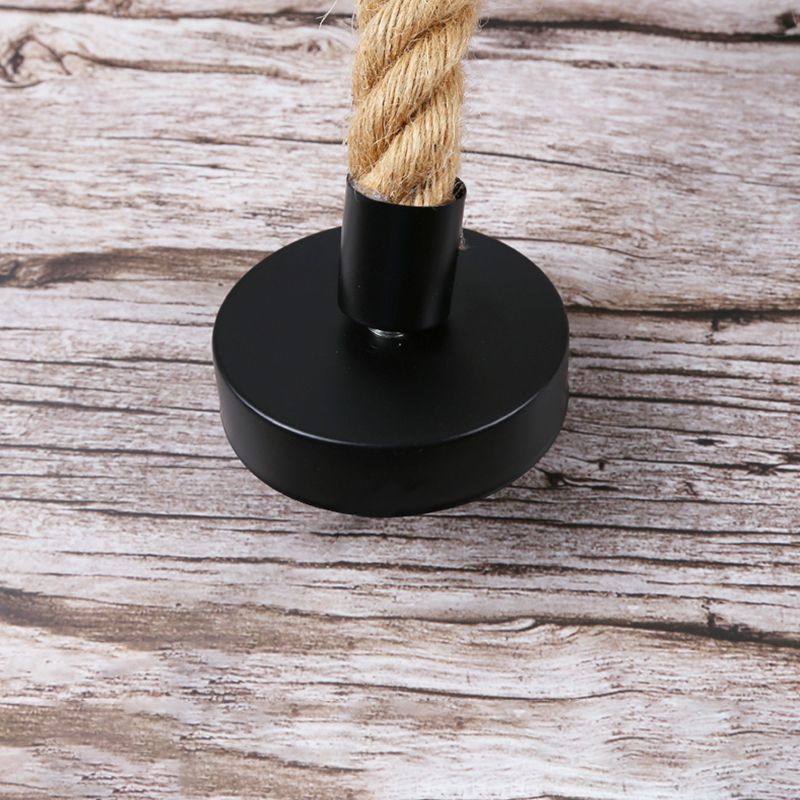 Vintage Bare Bulb Design Drop Lighting 1-Light Rope Pendant Light Fixture for Bar
