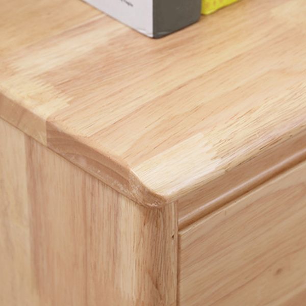 Modern Rubberwood Accent Chest with Natural Legs and Drawers