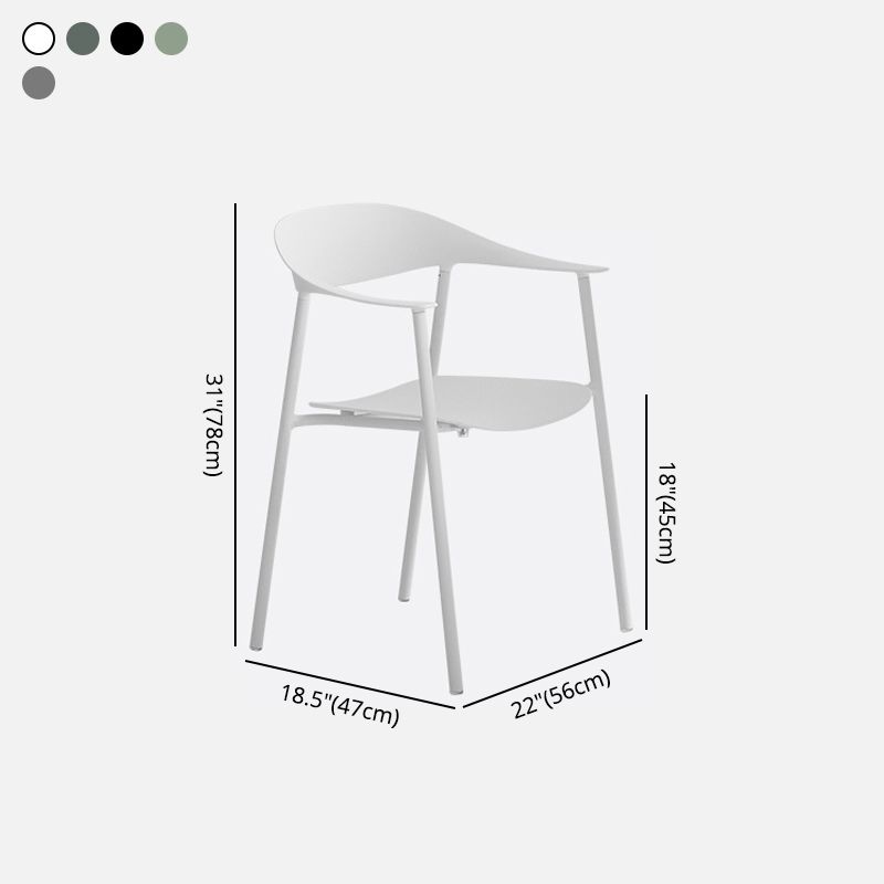 Finishale mate Scandinave Dining Arm Chaise Plastique Plastique Open Doss Dining Chaise