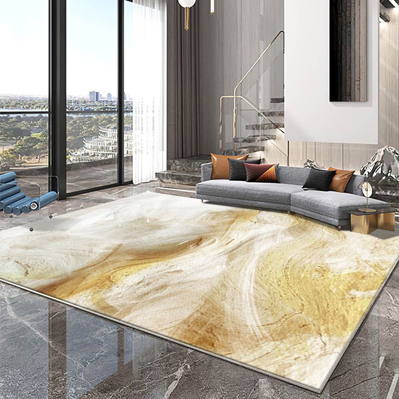 Green Grey Rug Polyester Graphic Indoor Rug Washable Rug for Drawing Room
