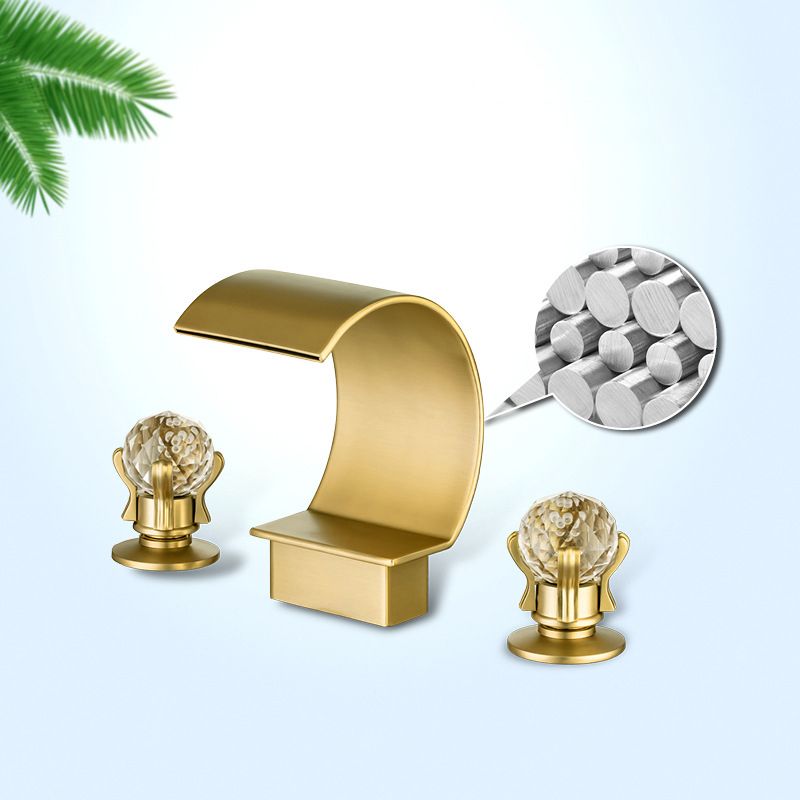 Light Luxury Basin Faucet Waterfall Spout Bathroom Faucet Knob Handle Sink Faucet