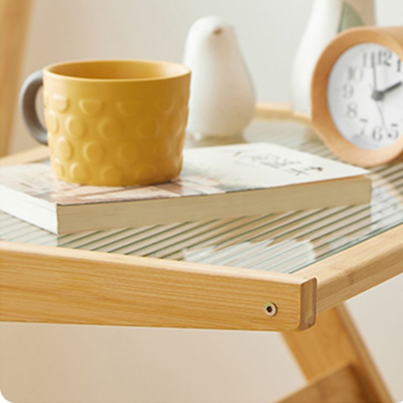 14" Wide Contemporary Corner Table Clear Rectangular Side Table