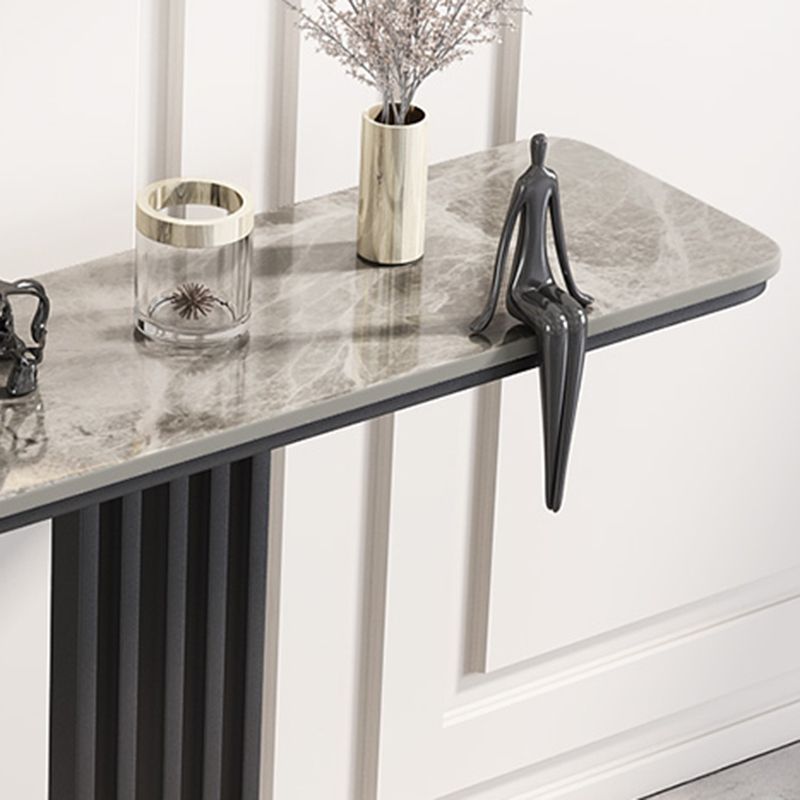 Contemporary Rectangular Accent Console Table with Golden/Black Base