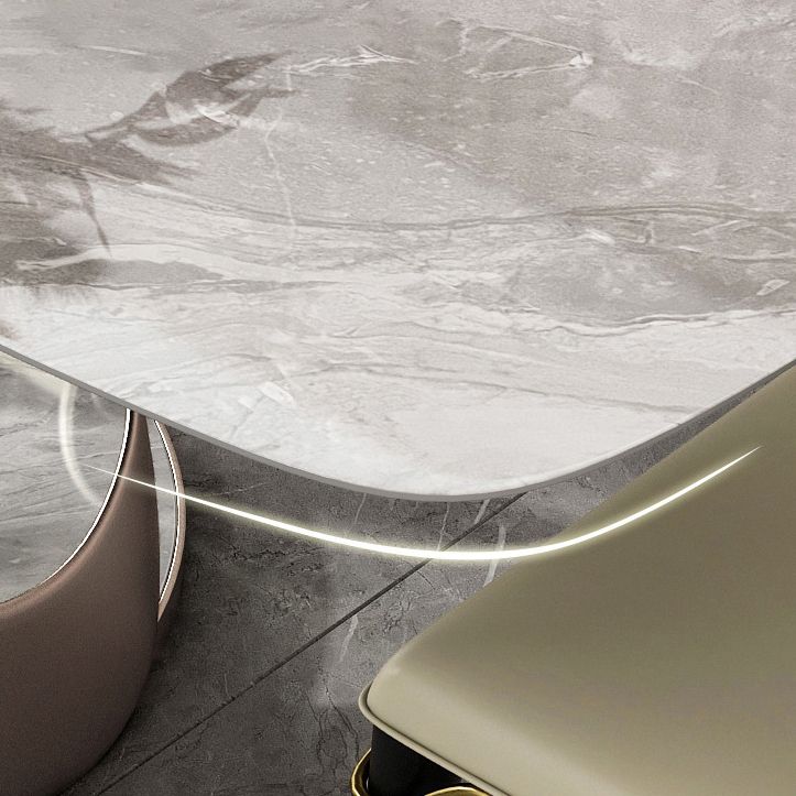 Designer Style Rectangle Dining Set 1/4/5/6 Pieces Sintered Stone Top Dinette Table Set