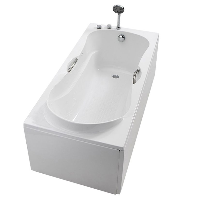 Rectangular Freestanding Bathtub Acrylic Soaking White Modern Bath (Board not Included)