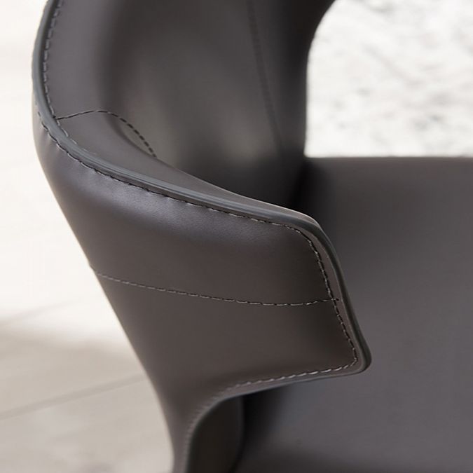 Sillas laterales de cuero modernas para interiores y exteriores, silla con respaldo sólido