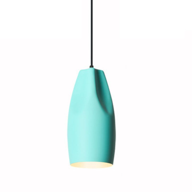 Macaron Single-Bulb Pendant lampe Aluminium Géométrique Hanging Light pour salle à manger