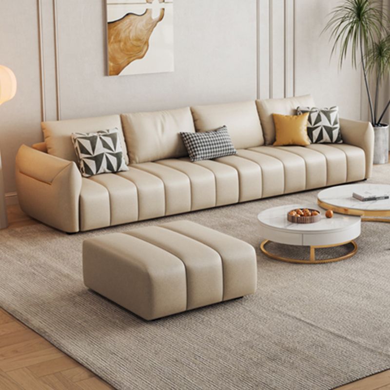 Tropical Fabric White Seating 32.2"H Standard Settee for Living Room