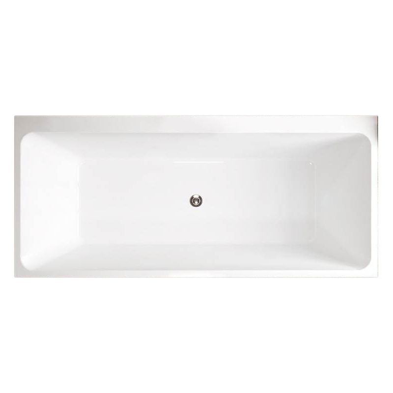 Modern Rectangular Drop in Bathtub Acrylic Soaking White Bath