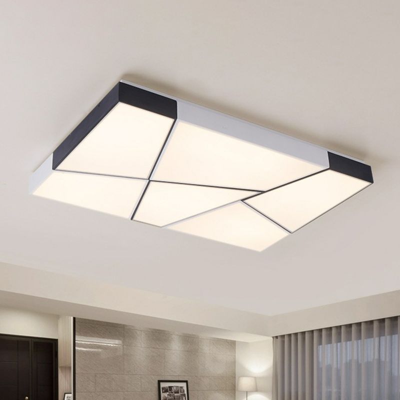 Éclairage encastré minimaliste en acrylique pour salon, luminaire LED en noir et blanc