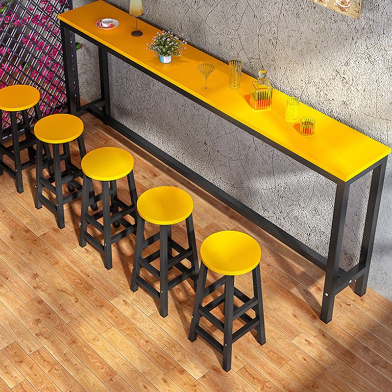Industrial Trestle Bar Stool Table Metal and Wood Bar Wine Table