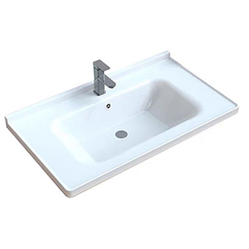 Modern Bathroom Sink Porcelain with Overflow Drop-in Bathroom Sink(Not Included Faucet)