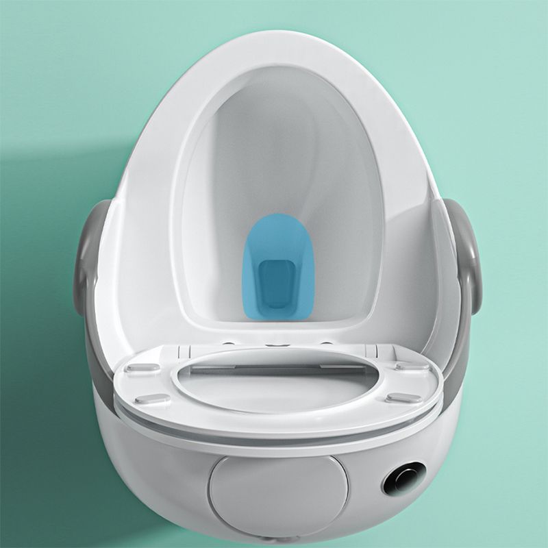 Contemporary Ceramic Toilet Floor Mount Urine Toilet with Slow Close Seat for Bathroom