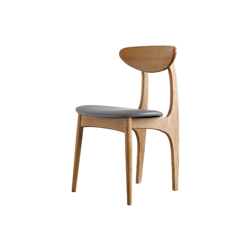 Silla lateral de comedor de madera de estilo escandinavo, sillas laterales de comedor con respaldo abierto para uso doméstico