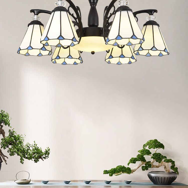Administrateur de plafond de chambre à coucher en verre semi-chasseur ombré Tiffany